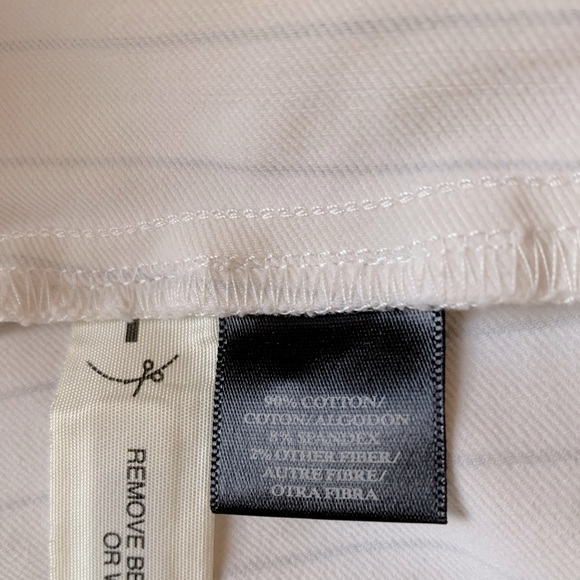 Ann Taylor | white wide leg high-rise pants with black stripes - Picture 7 of 8